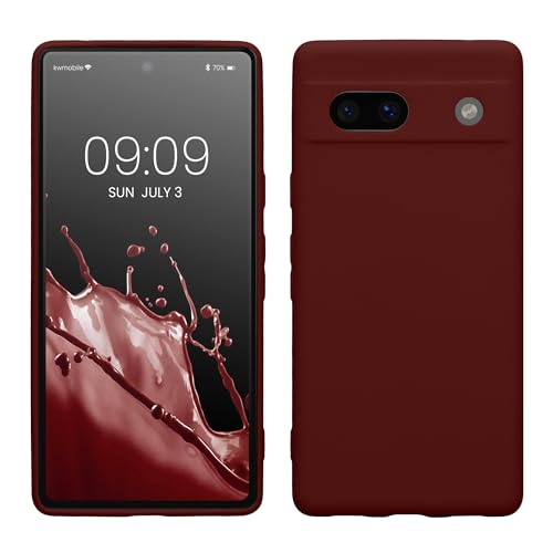 kwmobile Handyhülle kompatibel mit Google Pixel 7a Hülle - Handy Case aus weichem Silikon in Tawny Red von kwmobile