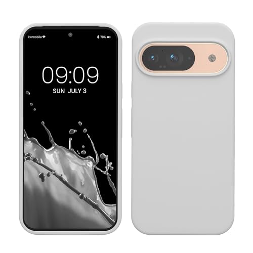 kwmobile Hülle kompatibel mit Google Pixel 9 / Pixel 9 Pro Hülle - Silikon Handy Case - Handyhülle weiche Oberfläche - kabelloses Laden - Weiß matt von kwmobile