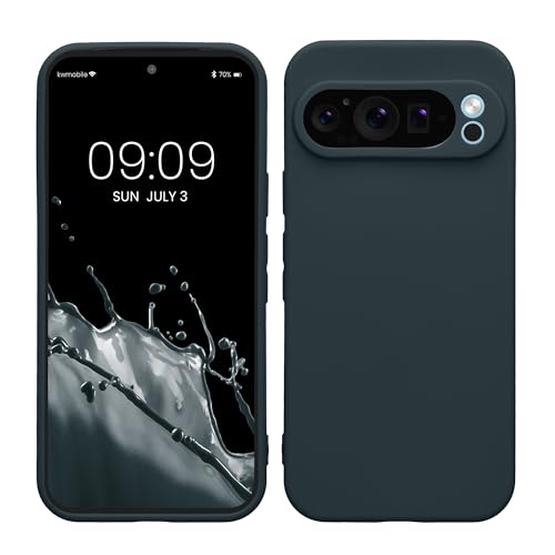kwmobile Handyhülle kompatibel mit Google Pixel 9 Pro Hülle - Handy Case aus weichem Silikon in Dunkler Schiefer von kwmobile