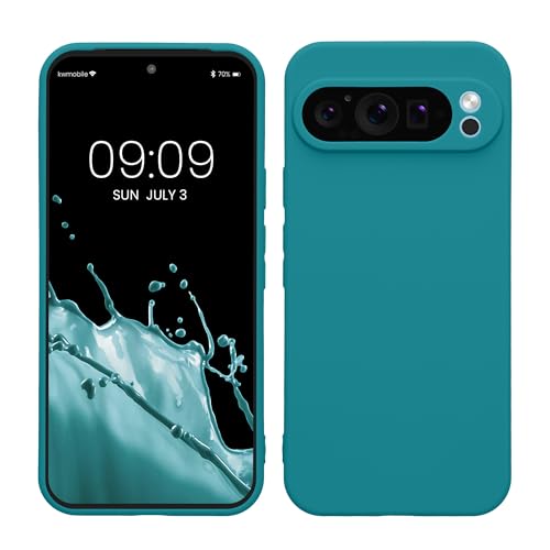 kwmobile Handyhülle kompatibel mit Google Pixel 9 Pro XL Hülle - Handy Case aus weichem Silikon in Petrol matt von kwmobile