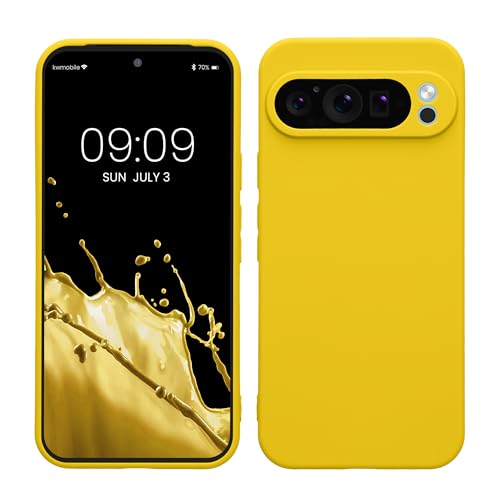 kwmobile Handyhülle kompatibel mit Google Pixel 9 Pro XL Hülle - Handy Case aus weichem Silikon in Strahlend Gelb von kwmobile