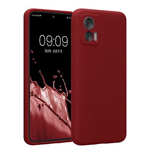 kwmobile Handyhülle kompatibel mit Motorola Edge 30 Neo Hülle - gummierte Handy Case aus Silikon in Rhabarber Rot von kwmobile