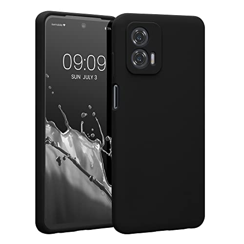 kwmobile Handyhülle kompatibel mit Motorola Moto G73 5G Hülle - gummierte Handy Case aus Silikon in Schwarz von kwmobile