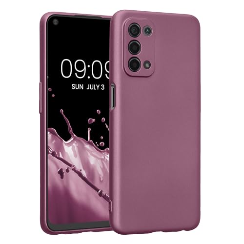 kwmobile Handyhülle kompatibel mit Oppo A74 (5G) / A54 (5G) Hülle - weiche Silikon Case metallisch schimmernd in Metallic Lavendel von kwmobile