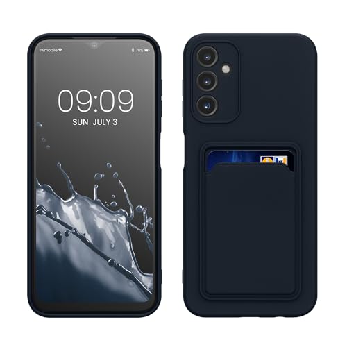 kwmobile Handyhülle kompatibel mit Samsung Galaxy A14 5G Hülle - Handy Cover mit Fach für Karten - in Dunkelblau von kwmobile