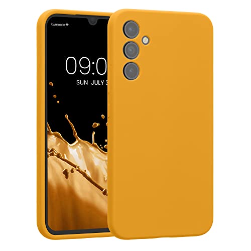 kwmobile Handyhülle kompatibel mit Samsung Galaxy A34 5G Hülle - gummierte Handy Case aus Silikon in Mango von kwmobile