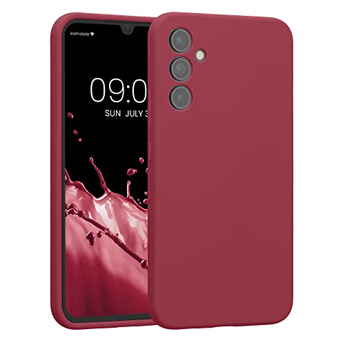 kwmobile Handyhülle kompatibel mit Samsung Galaxy A34 5G Hülle - gummierte Handy Case aus Silikon in Rhabarber Rot von kwmobile