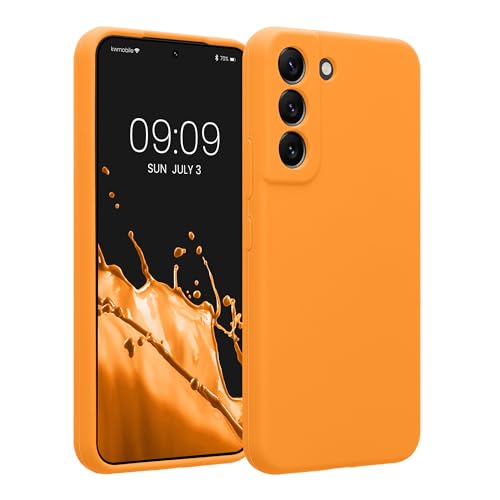 kwmobile Handyhülle kompatibel mit Samsung Galaxy S22 Hülle - gummierte Handy Case aus Silikon in Fruity Orange von kwmobile