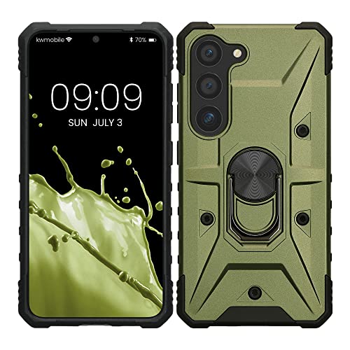 kwmobile Handyhülle kompatibel mit Samsung Galaxy S23 - stoßfeste Hülle mit Eckenschutz - Shockproof Hülle mit Fingerring aus Metall - Metallic Dunkelgrün kwmobile Handyhülle kompatibel mit Samsung Galaxy S23 - stoßfeste Hülle mit Eckenschutz - Shockproof Hülle mit Fingerring aus Metall - Metallic Dunkelgrün von kwmobile