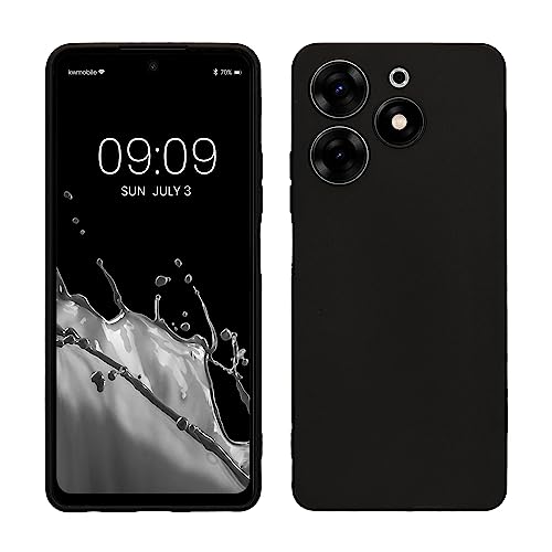 kwmobile Handyhülle kompatibel mit Tecno Spark 10 Pro Hülle - Handy Case aus weichem Silikon in Schwarz matt von kwmobile