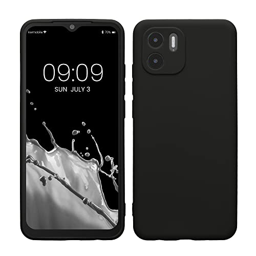 kwmobile Handyhülle kompatibel mit Xiaomi Redmi A1 Hülle - Handy Case aus weichem Silikon in Schwarz matt von kwmobile