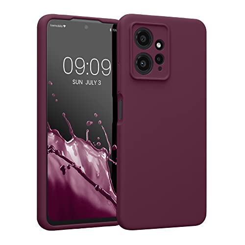 kwmobile Handyhülle kompatibel mit Xiaomi Redmi Note 12 (4G) Hülle - gummierte Handy Case aus Silikon in Bordeaux Violett von kwmobile