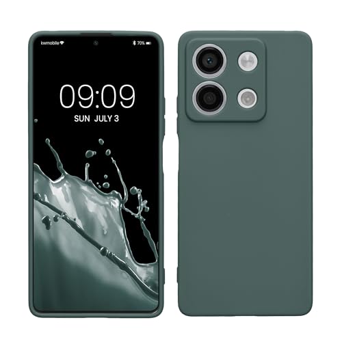 kwmobile Handyhülle kompatibel mit Xiaomi Redmi Note 13 5G Hülle - Handy Case aus weichem Silikon in Blaugrün von kwmobile