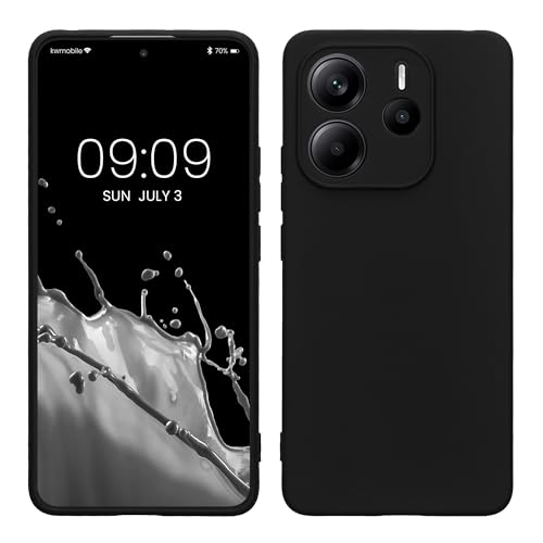 kwmobile Handyhülle kompatibel mit Xiaomi Redmi Note 14 4G Hülle - Handy Case aus weichem Silikon in Schwarz matt von kwmobile