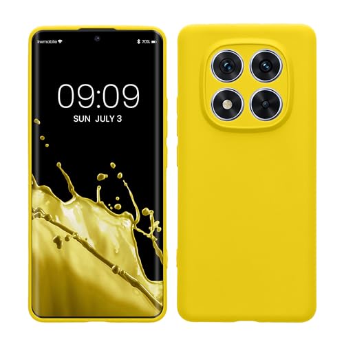kwmobile Handyhülle kompatibel mit Xiaomi Redmi Note 14 Pro 5G / Poco X7 Hülle - Handy Case aus weichem Silikon in Strahlend Gelb von kwmobile