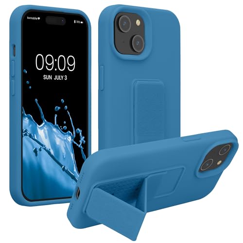 kwmobile Handyhülle kompatibel mit iPhone 15 - Hülle mit Fingerhalter und Standfunktion - Silikon Case Handy Cover in Karibikblau kwmobile Handyhülle kompatibel mit iPhone 15 - Hülle mit Fingerhalter und Standfunktion - Silikon Case Handy Cover in Karibikblau von kwmobile