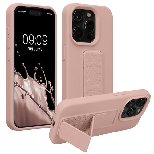 kwmobile Handyhülle kompatibel mit iPhone 15 Pro Max - Hülle mit Fingerhalter und Standfunktion - Silikon Case Handy Cover in Altrosa kwmobile Handyhülle kompatibel mit iPhone 15 Pro Max - Hülle mit Fingerhalter und Standfunktion - Silikon Case Handy Cover in Altrosa von kwmobile