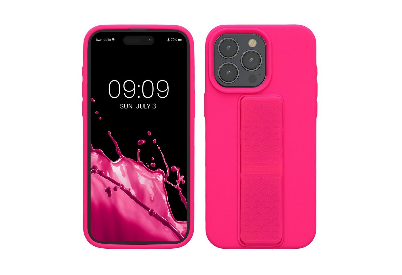 kwmobile Handyhülle kwmobile Handyhülle für Apple iPhone 15 Pro Max, Hülle mit Fingerhalter und Standfunktion - Silikon Case Handy Cover von kwmobile