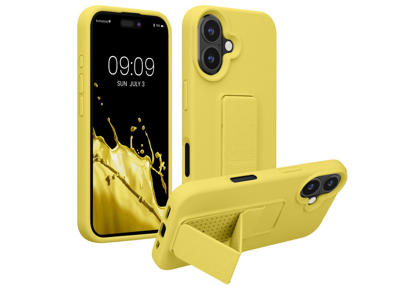 kwmobile Handyhülle kwmobile Handyhülle für Apple iPhone 16, Hülle mit Fingerhalter und Standfunktion - Silikon Case Handy Cover kwmobile Handyhülle kwmobile Handyhülle für Apple iPhone 16, Hülle mit Fingerhalter und Standfunktion - Silikon Case Handy Cover von kwmobile