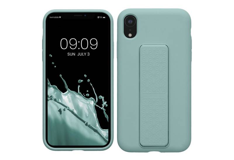 kwmobile Handyhülle kwmobile Handyhülle für Apple iPhone XR, Hülle mit Fingerhalter und Standfunktion - Silikon Case Handy Cover von kwmobile