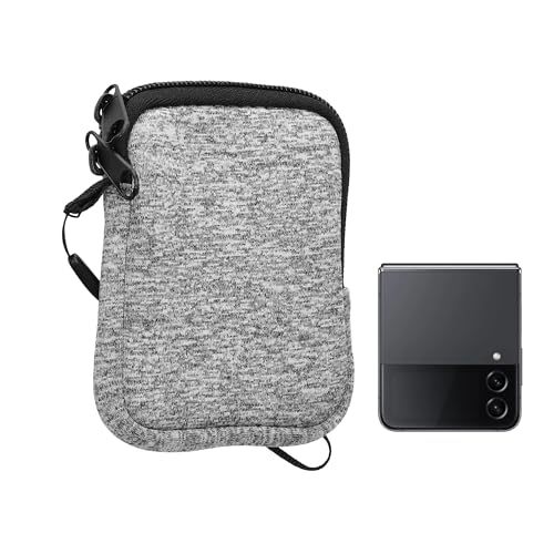 kwmobile Handytasche für Faltbare Smartphones XXS - 3/3,5" - Neopren Hülle Hellgrau matt Weiß - XS Handy Tasche 10 x 8 x 2 cm Innenmaße - Mini Geldbörse kwmobile Handytasche für Faltbare Smartphones XXS - 3/3,5" - Neopren Hülle Hellgrau matt Weiß - XS Handy Tasche 10 x 8 x 2 cm Innenmaße - Mini Geldbörse von kwmobile