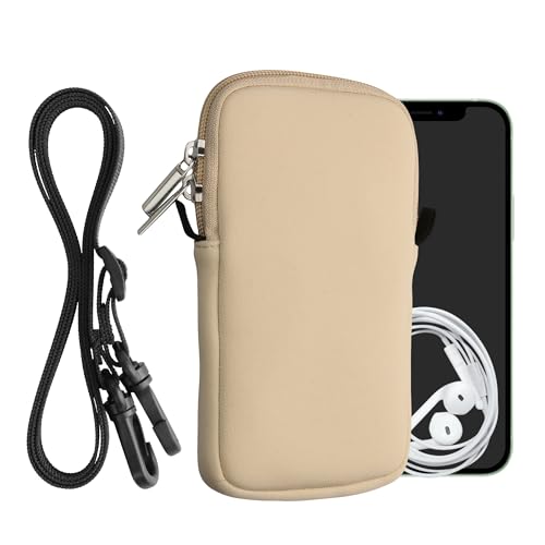 kwmobile Handytasche für Smartphones L - 6,5" - Neopren Handy Hülle Creme mit Kordel - Handy Tasche mit Handykette 16,5 x 8,9 cm Innenmaße kwmobile Handytasche für Smartphones L - 6,5" - Neopren Handy Hülle Creme mit Kordel - Handy Tasche mit Handykette 16,5 x 8,9 cm Innenmaße von kwmobile