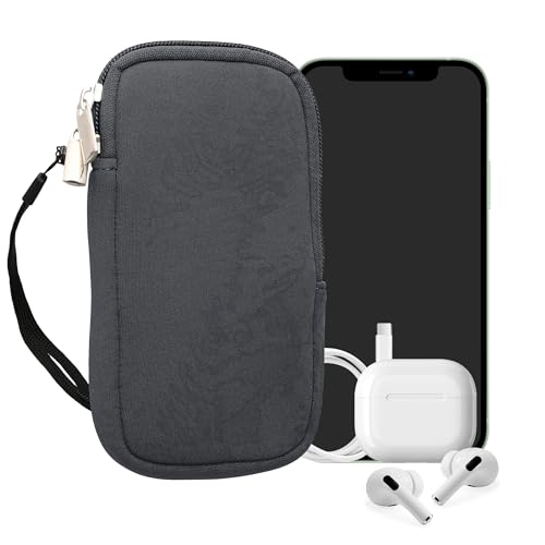 kwmobile Handytasche für Smartphones M - 5,5" - Neopren Handy Hülle Blaugrau - Handy Tasche 15,2 x 8,3 cm Innenmaße von kwmobile