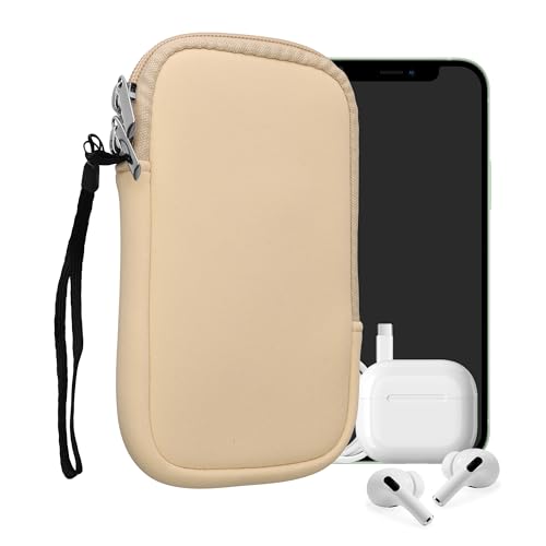 kwmobile Handytasche für Smartphones M - 5,5" - Neopren Handy Hülle Creme - Handy Tasche 15,2 x 8,3 cm Innenmaße von kwmobile