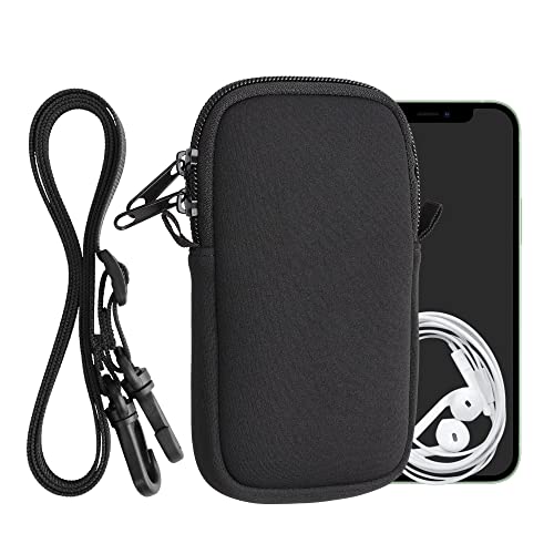 kwmobile Handytasche für Smartphones M - 5,5" - Neopren Handy Hülle Schwarz mit Kordel - Handy Tasche mit Handykette 15,2 x 8,3 cm Innenmaße kwmobile Handytasche für Smartphones M - 5,5" - Neopren Handy Hülle Schwarz mit Kordel - Handy Tasche mit Handykette 15,2 x 8,3 cm Innenmaße von kwmobile