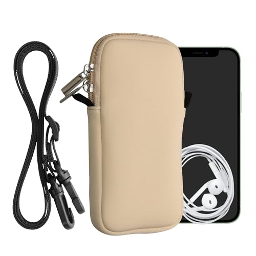 kwmobile Handytasche für Smartphones XL - 6,7/6,8" - Neopren Handy Hülle Creme mit Kordel - Handy Tasche mit Handykette 17,2 x 8,4 cm Innenmaße kwmobile Handytasche für Smartphones XL - 6,7/6,8" - Neopren Handy Hülle Creme mit Kordel - Handy Tasche mit Handykette 17,2 x 8,4 cm Innenmaße von kwmobile