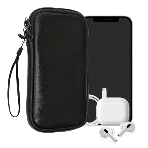 kwmobile Handytasche für Smartphones XL - 6,7/6,8" - Neopren Handy Hülle Metallic Schwarz - Handy Tasche 17,2 x 8,4 cm Innenmaße von kwmobile