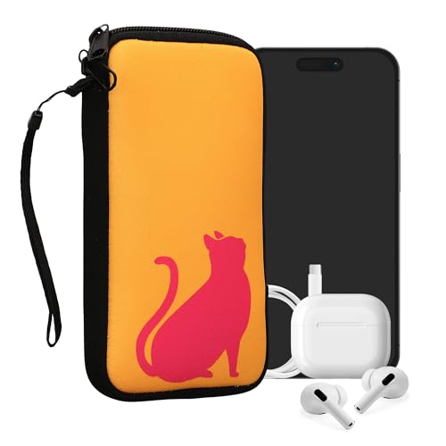 kwmobile Handytasche für Smartphones XL - 6,7/6,8" - Neopren Handy Tasche Hülle Cover Case Schutzhülle - Umriss Katze Pink Honiggelb - 17,2 x 8,4 cm Innenmaße kwmobile Handytasche für Smartphones XL - 6,7/6,8" - Neopren Handy Tasche Hülle Cover Case Schutzhülle - Umriss Katze Pink Honiggelb - 17,2 x 8,4 cm Innenmaße von kwmobile