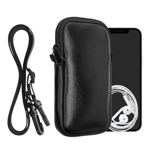 kwmobile Handytasche für Smartphones XXL - 7" - Neopren Handy Hülle Metallic Schwarz mit Kordel - Handy Tasche mit Handykette 17,7 x 8,5 cm Innenmaße kwmobile Handytasche für Smartphones XXL - 7" - Neopren Handy Hülle Metallic Schwarz mit Kordel - Handy Tasche mit Handykette 17,7 x 8,5 cm Innenmaße von kwmobile