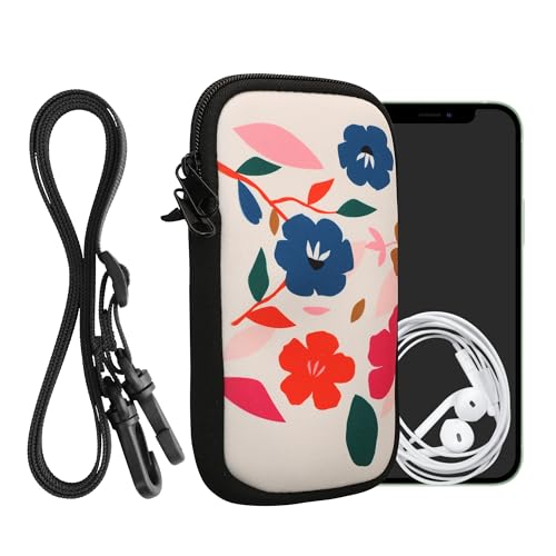 kwmobile Handytasche für Smartphones XXL - 7" - Neopren Handy Hülle Pink Dunkelblau Creme - Handy Tasche mit Kette 17,7 x 8,5 cm Innenmaße - Blumen Farbenfroh kwmobile Handytasche für Smartphones XXL - 7" - Neopren Handy Hülle Pink Dunkelblau Creme - Handy Tasche mit Kette 17,7 x 8,5 cm Innenmaße - Blumen Farbenfroh von kwmobile