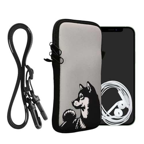 kwmobile Handytasche für Smartphones XXL - 7" - Neopren Handy Hülle Schwarz Weiß Grau - Handy Tasche mit Kette 17,7 x 8,5 cm Innenmaße - Shiba Hund kwmobile Handytasche für Smartphones XXL - 7" - Neopren Handy Hülle Schwarz Weiß Grau - Handy Tasche mit Kette 17,7 x 8,5 cm Innenmaße - Shiba Hund von kwmobile