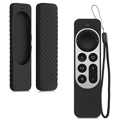 kwmobile Hülle Fernbedienung kompatibel mit Apple TV 4K 2021 (2nd Generation) Hülle - Silikon Case für TV Zubehör in Schwarz von kwmobile