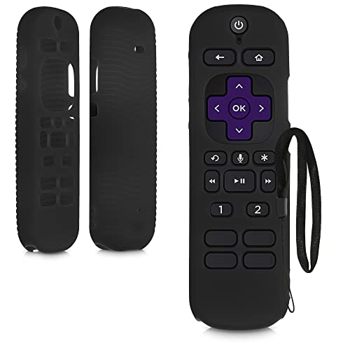 kwmobile Hülle Fernbedienung kompatibel mit Roku Voice Remote Pro 2021 Hülle - Silikon Case für TV Zubehör in Schwarz von kwmobile