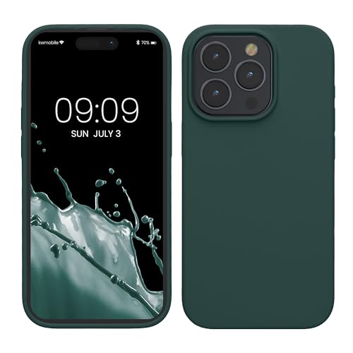 kwmobile Handyhülle für iPhone 15 Pro Hülle, für iPhone 15 Pro Case - Hülle Silikon - kabelloses Laden - Blaugrün kwmobile Handyhülle für iPhone 15 Pro Hülle, für iPhone 15 Pro Case - Hülle Silikon - kabelloses Laden - Blaugrün von kwmobile