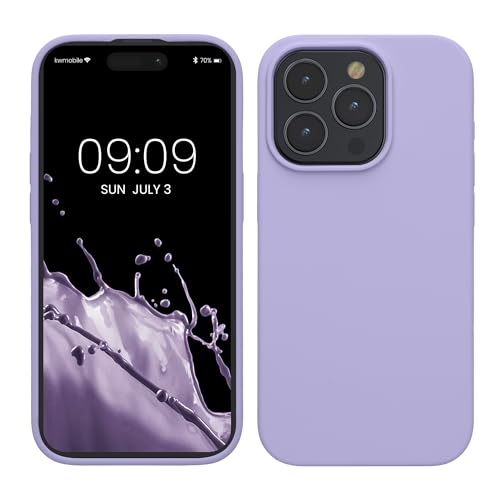 kwmobile Hülle für das iPhone 15 Pro Hülle - Silikon Handy Case - stoßfeste Handyhülle mit weicher Oberfläche - Lavendel von kwmobile