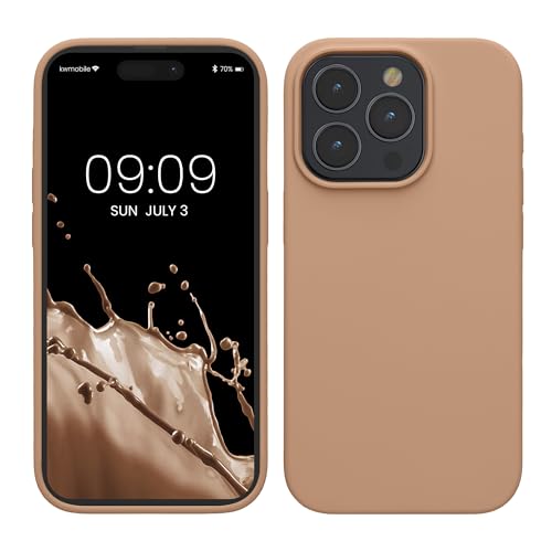 kwmobile Hülle für das iPhone 15 Pro Max Hülle - Silikon Handy Case - stoßfeste Handyhülle mit weicher Oberfläche - Cappuccino von kwmobile