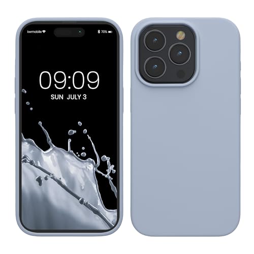 kwmobile Handyhülle für iPhone 15 Pro Max Hülle, für iPhone 15 Pro Max Case - Hülle Silikon - kabelloses Laden - Hellblau matt kwmobile Handyhülle für iPhone 15 Pro Max Hülle, für iPhone 15 Pro Max Case - Hülle Silikon - kabelloses Laden - Hellblau matt von kwmobile