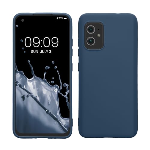 kwmobile Hülle kompatibel mit ASUS Zenfone 8 Hülle - weiches TPU Silikon Case - Cover geeignet für kabelloses Laden - Marineblau von kwmobile