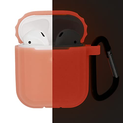 kwmobile Hülle kompatibel mit Apple Airpods 1 & 2 Kopfhörer - Silikon Schutzhülle Case Cover - leuchtet im Dunkeln - Altrosa von kwmobile