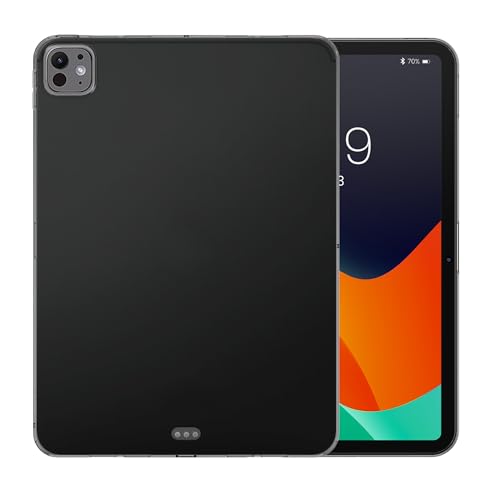 kwmobile Hülle kompatibel mit Apple iPad Pro 11" (2024) Hülle - weiches TPU Silikon Case transparent - Tablet Cover Schwarz Transparent von kwmobile