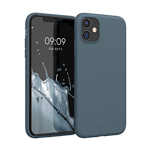 kwmobile Hülle kompatibel mit Apple iPhone 11 Hülle - weiches TPU Silikon Case - Cover geeignet für kabelloses Laden - Dunkler Schiefer von kwmobile
