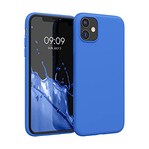 kwmobile Hülle kompatibel mit Apple iPhone 11 Hülle - weiches TPU Silikon Case - Cover geeignet für kabelloses Laden - Neon Blau von kwmobile