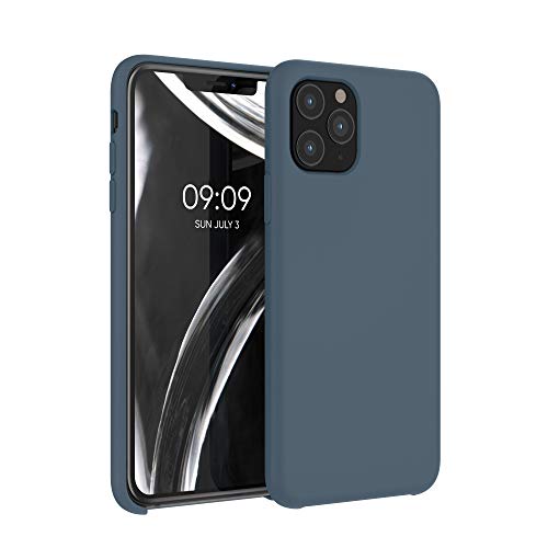 kwmobile Hülle kompatibel mit Apple iPhone 11 Pro Hülle - Silikon Handy Case - Handyhülle weiche Oberfläche - kabelloses Laden - Dunkler Schiefer von kwmobile