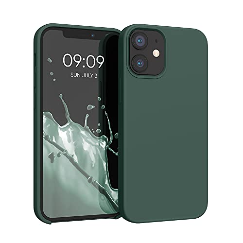 kwmobile Handyhülle für iPhone 12 mini Hülle, für iPhone 12 mini Case - Hülle Silikon - kabelloses Laden - Moosgrün von kwmobile