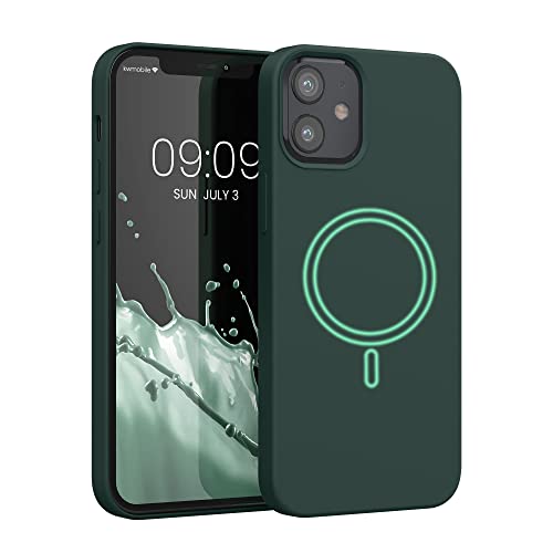 kwmobile Hülle kompatibel mit Apple iPhone 12 mini Hülle - magnetisches Silikon Case kompatibel mit MagSafe - Cover gummiert Moosgrün kwmobile Hülle kompatibel mit Apple iPhone 12 mini Hülle - magnetisches Silikon Case kompatibel mit MagSafe - Cover gummiert Moosgrün von kwmobile