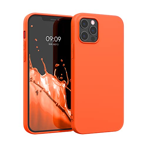 kwmobile Hülle kompatibel mit Apple iPhone 12 Pro Max Hülle - weiches TPU Silikon Case - Cover geeignet für kabelloses Laden - Neon Orange von kwmobile